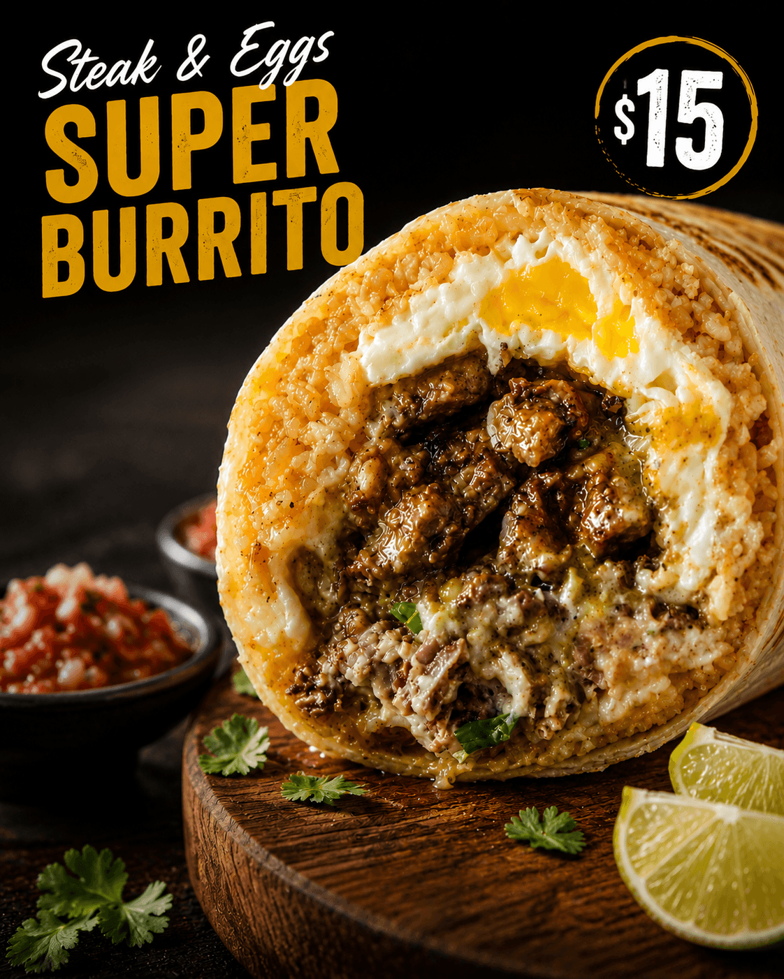 Steak and Eggs Super Burrito
