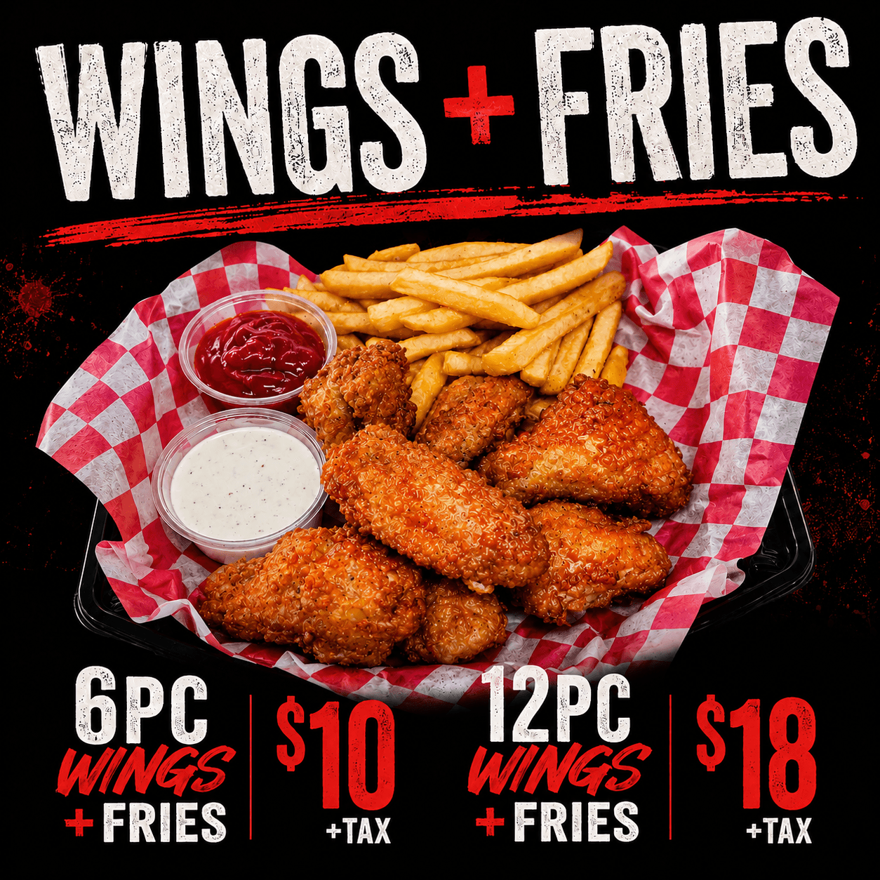 6PC Wings & Fries