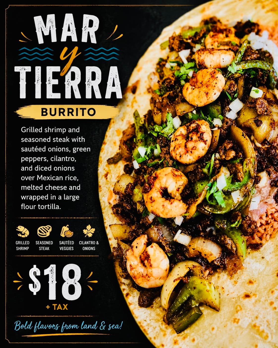 TODO PRICE AND IMAGE Mar Y Tierra Burrito